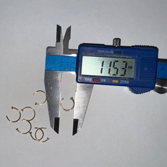 Gold 5/16 20 Gauge Titanium Plated Hoop Nose Rings - Picture 1 of 8